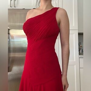 Sue Wong Pleated Mesh Gown